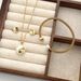 Titanium Steel Pearl Net Red Never Fashionable Female Earring Necklace Set_ipsvogv.com