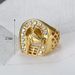 New Hip-Hop Jewelry Titanium Steel Gold-Plated Diamond-Studded Horse Head Men's Ring_ipsvogv.com
