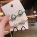 Women's Earrings Triangle pearl earrings female sterling silver green earrings temperament high-grade sense_ipsvogv.com