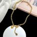 Meichen Feel Love Fashion Titanium Steel Necklace Women's Instagram Style OT Buckle Tassel Pendant Versatile Neckchain_ipsvogv.com