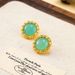 Qingdao Jewelry Ancient Women's Green Jade Chalcedony Natural Stone Zircon High Grade Chinese Sty Earrings Silver_ipsvogv.com