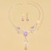 New Crystal Water Drop Necklace Earrings Jewelry Women's Wedding Evening Dress Accessories Set_ipsvogv.com