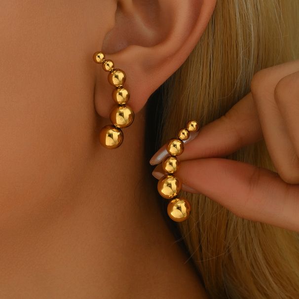 Geometric light luxury style women's versatile, high-end, irregular bead design earrings, niche earrings_ipsvogv.com
