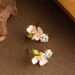 Korean Version Of Fashionable Sweet Diamond Studded Zircon Drip Oil Enamel Flower With Cute Female Temperament And_ipsvogv.com