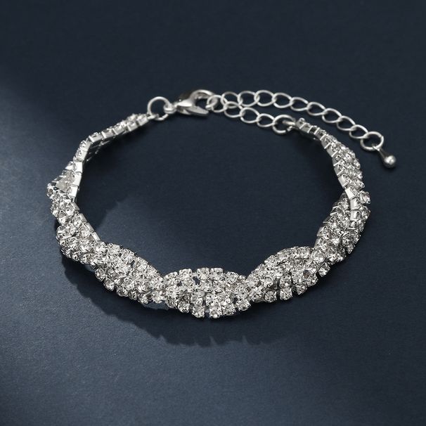 Autumn Jewelry Set: Bridal Hollow Full Diamond Necklace, Earrings, And Bracelet For Women_ipsvogv.com