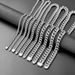 Men's Stainless Steel Cuban Chain Necklace Bracelet Four-Sided Half-Round Polished Hip-Hop Style Versatile Fashion_ipsvogv.com