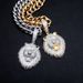 INS New Lion Head Full Zircon Hip Hop Trendy Two Color Pendant Men's Jewelry Series Necklace Accessories_ipsvogv.com
