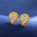 Women's Jewelry Pearl Edge Full Diamond Water Drop Single Flower Earrings Imported Brass Inlaid Zircon French Retro Simple Design Earrings_ipsvogv.com