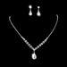 Crystal & Diamond Silver Jewelry Set - Necklace & Earrings (3-Piece, Women's Elegant Collection)_ipsvogv.com