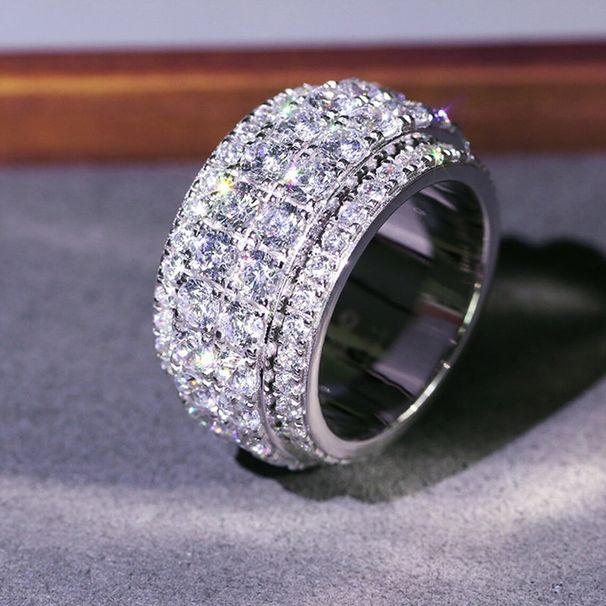 Cao Shi Hip Hop Street Men's And Women's Trend Super Flash Half Diamond Accessories Fashion Index Finger Ring_ipsvogv.com