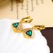Diamond inlaid emerald with a high-end feel, light luxury, gold earrings for women's Instagram style_ipsvogv.com