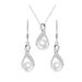 Women's Jewelry Set Fashion S925 Sterling Silver Geometric Freshwater Pearl Earrings Necklace Set Female Light Luxury Style Clavicle Chain Jewelry_ipsvogv.com