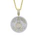 Men's Hip Hop Style Circular Pendant Necklace With ALLHUSTLE NO LUCK Lettering - Brass Chain For Trendy Streetwear Look_ipsvogv.com
