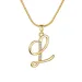 Pendant Necklaces Personalized CZ A-Z Alphabet Necklace Jewelry Gold Plated Initial Letter Cursive Old English_ipsvogv.com