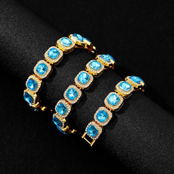 Women’s Jewelry Set Fashion Alloy High End Fashion Light Luxury Rhinestone Rock Sugar Necklace Ladies Light Blue Necklace Jewelry_ipsvogv.com