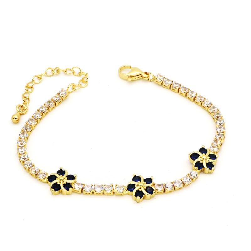 Hot Selling Colorful Flower Tennis Zircon Necklace For Women Hip Hop Light Luxury Internet Celebrity Bracelet Clavicle_ipsvogv.com
