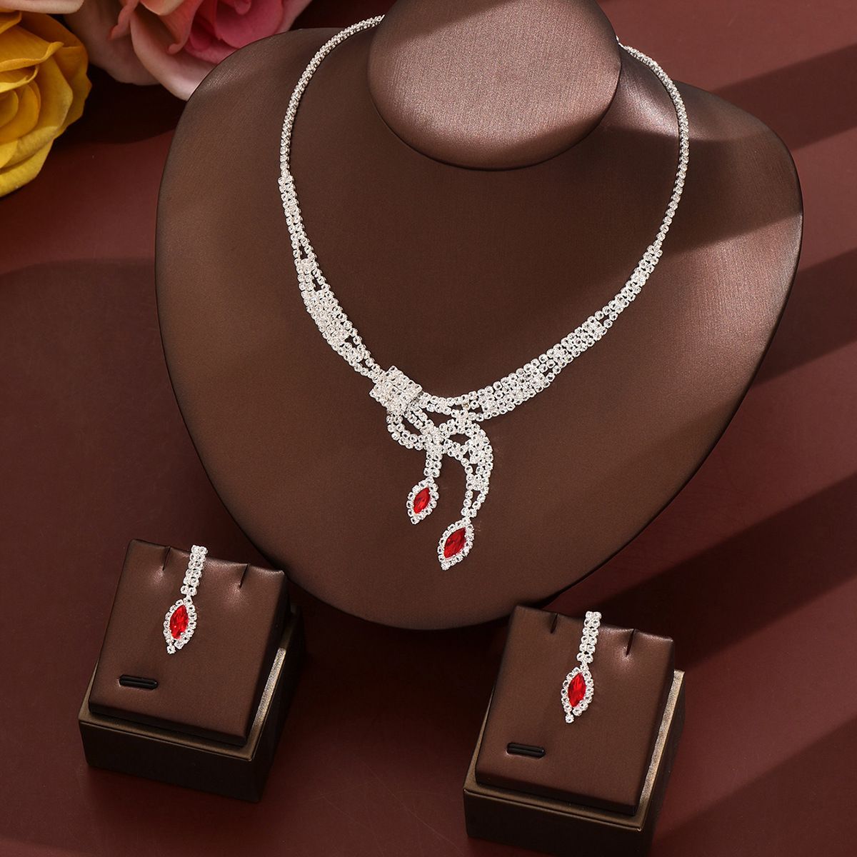 Women’s Jewelry Set Fashion New Fashion Trend Zircon Earrings Necklace Bracelet Three Piece Set Women's Wedding_ipsvogv.com