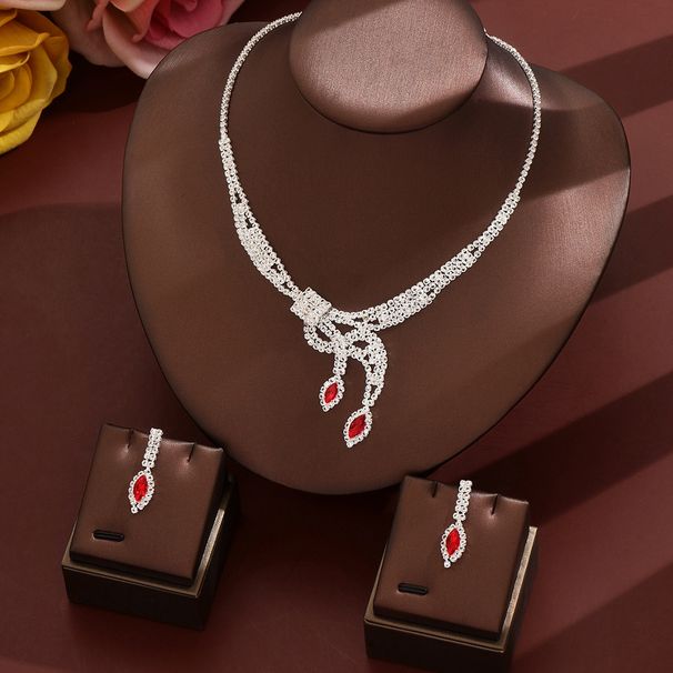 Women’s Jewelry Set Fashion New Fashion Trend Zircon Earrings Necklace Bracelet Three Piece Set Women's Wedding_ipsvogv.com