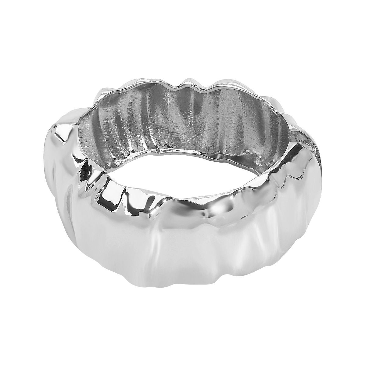 B2853 Fashionable Metal Irregular Folded Wrinkle Ring Wide Edition Light Luxury High Sense Bracelet_ipsvogv.com