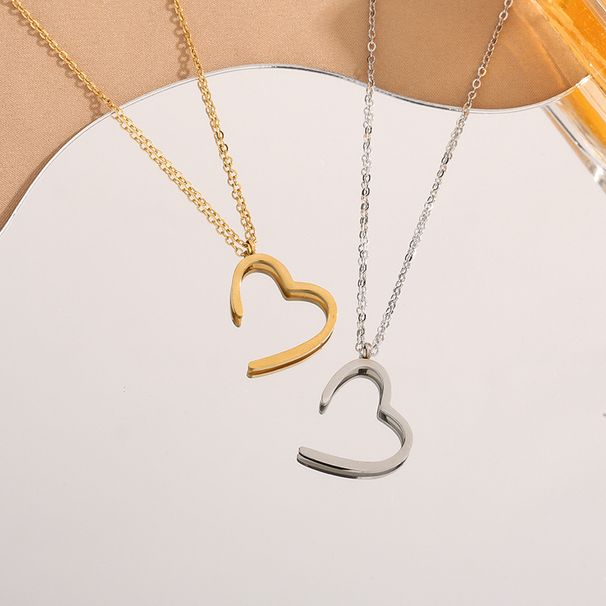 Niche Design Sense French Love Stainless Steel Gold Necklace Women's Colorless Versatile Collar Chain Jewelry_ipsvogv.com