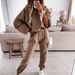 Women's Clothing popular autumn and winter women's sports and leisure hooded sweatshirt set two piece set_ipsvogv.com