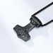 Retro Nordic Viking Triangle Knot Thor's Hammer Titanium Steel Necklace Cross border E commerce Stainless Steel Jewelry Pendant_ipsvogv.com