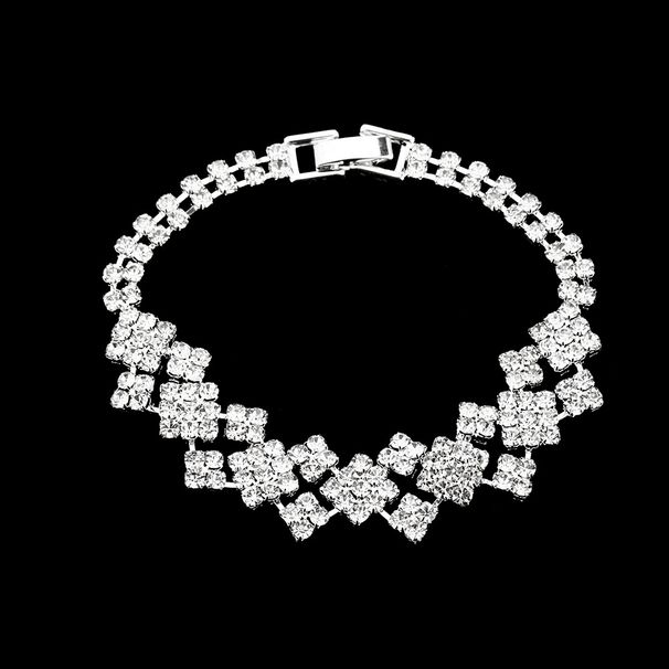 Unisex Simple Atmospheric Rhinestone Crystal Bracelet Fashionable Popular Wedding Dress All Match Bracelet Full Diamond Bracelet_ipsvogv.com