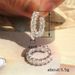 Cao Shi Fashion Micro Inlaid Square Super Sparkling Zircon Light Luxury Style Round Women's Versatile Earrings_ipsvogv.com
