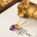 Simple acorn natural amethyst necklace pendant, summer women's high-end accessory necklace, collarbone chain_ipsvogv.com