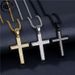 Men's Jewelry Fashionable Titanium Steel Jewelry, Popular Light Luxury Style Full Diamond Cross Sweater Chain Steel Necklace_ipsvogv.com