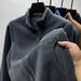 Men's Clothing New autumn and winter fashion polar fleece stand collar men's jacket fashionable and versatile loose couple style zipper sweater_ipsvogv.com
