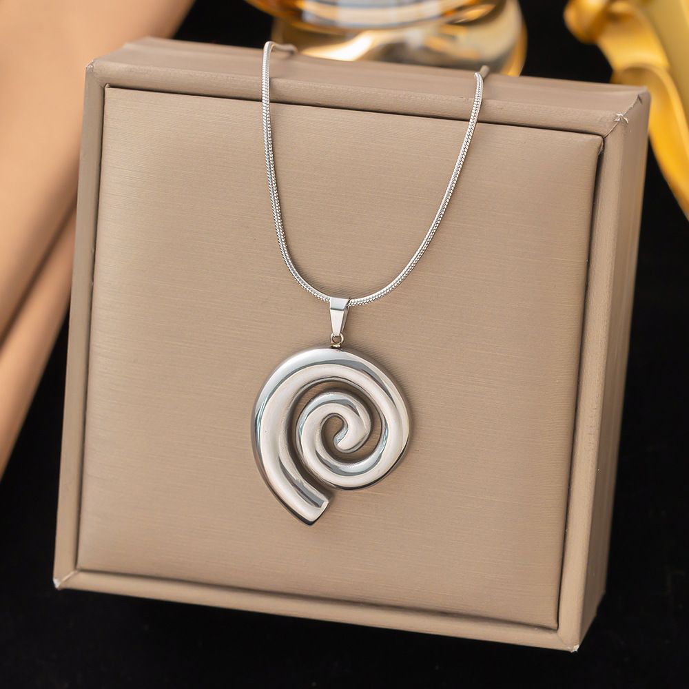 Temperament And Personality Pendant Stainless Steel Set Gold Plated Creative Snake Chain Vortex Necklace For Women_ipsvogv.com