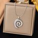 Temperament And Personality Pendant Stainless Steel Set Gold Plated Creative Snake Chain Vortex Necklace For Women_ipsvogv.com