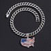 Flag Drip Oil Full Diamond Alloy Pendant American Independence Day Hip Hop Men's Necklace Jewelry_ipsvogv.com