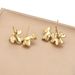 Stainless Steel Gold Vacuum Electroplating Two Trifolium Flower Pearl Holder DIY Earring Jewelry Making Earrings_ipsvogv.com