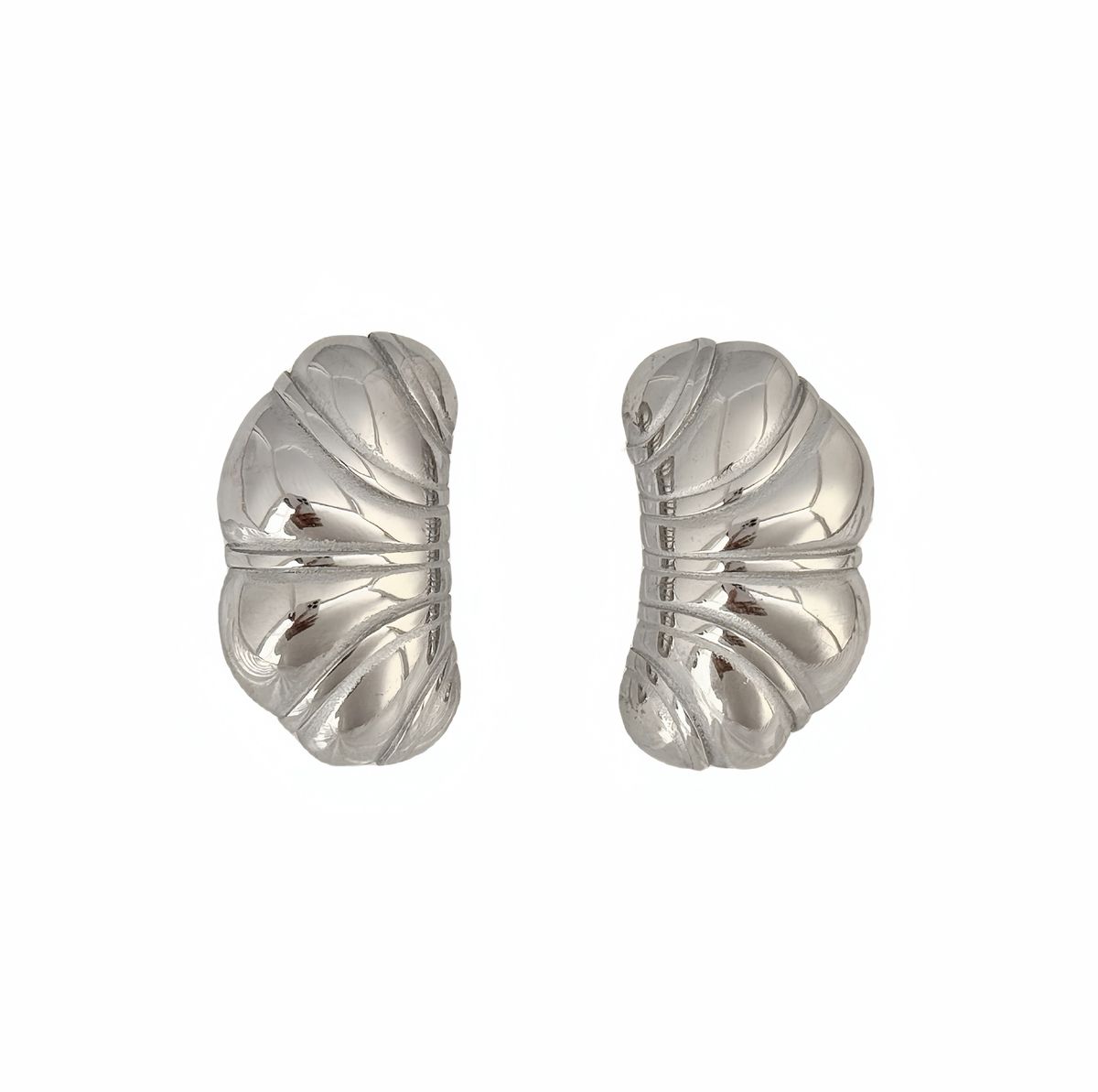 Spot Real Gold Electroplated Titanium Steel Pea Pod OOTD Gold And Silver All Match Earrings_ipsvogv.com