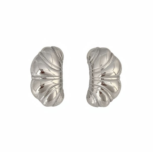 Spot Real Gold Electroplated Titanium Steel Pea Pod OOTD Gold And Silver All Match Earrings_ipsvogv.com
