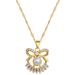 【 Titanium Steel 】 Necklace Earring Light Luxury Full Diamond Pearl Bow Personalized Temperament Banquet Earrings Set_ipsvogv.com