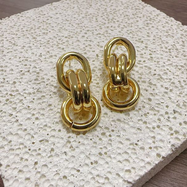 Women's Jewelry Temperament Real Gold Plated Two Color Earrings Fashionable And Versatile High End And Non Fading Earrings Jewelry_ipsvogv.com