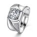Fashionable Side Symmetrical Diamond Inlay Personalized Ring, Slightly Set With Domineering And Charming Men's Ring_ipsvogv.com
