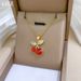 】 Red 【 Cherry Fashion Light Luxury Charm Gorgeous Full Diamond Necklace Women's Versatile Clavicle Chain Titanium Steel 【 】_ipsvogv.com