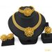 Gold bridal jewelry set Necklace Earrings Bracelet Ring_ipsvogv.com