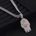 Unique Creative Hip-Hop Full Diamond Clown Pendant Necklace Fashion Ugly Accessories Trendy Men Couple Jewelry_ipsvogv.com