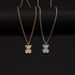 Copper Plated Real Gold Zircon Bear Men's Necklace Punk Light Luxury Titanium Steel Chain Fun Niche Design Accessories_ipsvogv.com