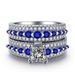 Fashion heart shaped zircon platinum ring for women red corundum double layer engagement ring_ipsvogv.com