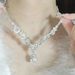 "Dreamy Daughter" The French Style Sparkling ! Zircon Necklace Features Delicate, Luxurious, And High-end Water Droplet_ipsvogv.com