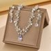 Women’s Jewelry Set Fashion Alloy Rhinestone Wedding Necklace Earrings Bride Wedding Jewelry Banquet Ladies Necklace Set_ipsvogv.com