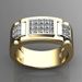 electroplated Color Preserving Rectangular Large For Men, Luxurious Full Diamond Men's Ring_ipsvogv.com