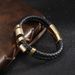 Men's Jewelry Multi Layer Leather Double Layer Braided Genuine Leather Bracelet Stainless Steel Magnet Buckle Bracelet Creative Punk Leather Bracelet_ipsvogv.com