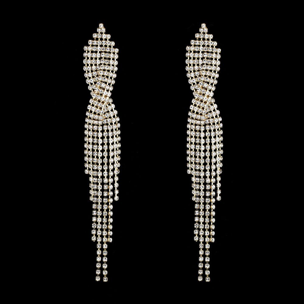 Unisex New Small Jewelry Wholesale Popular Exquisite Claw Chain Rhinestone Tassel Earrings Earrings Trend_ipsvogv.com